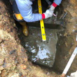 Construction d'un Mur de Soutènement en Blocs de Béton pour un Terrain en Pente Eragny